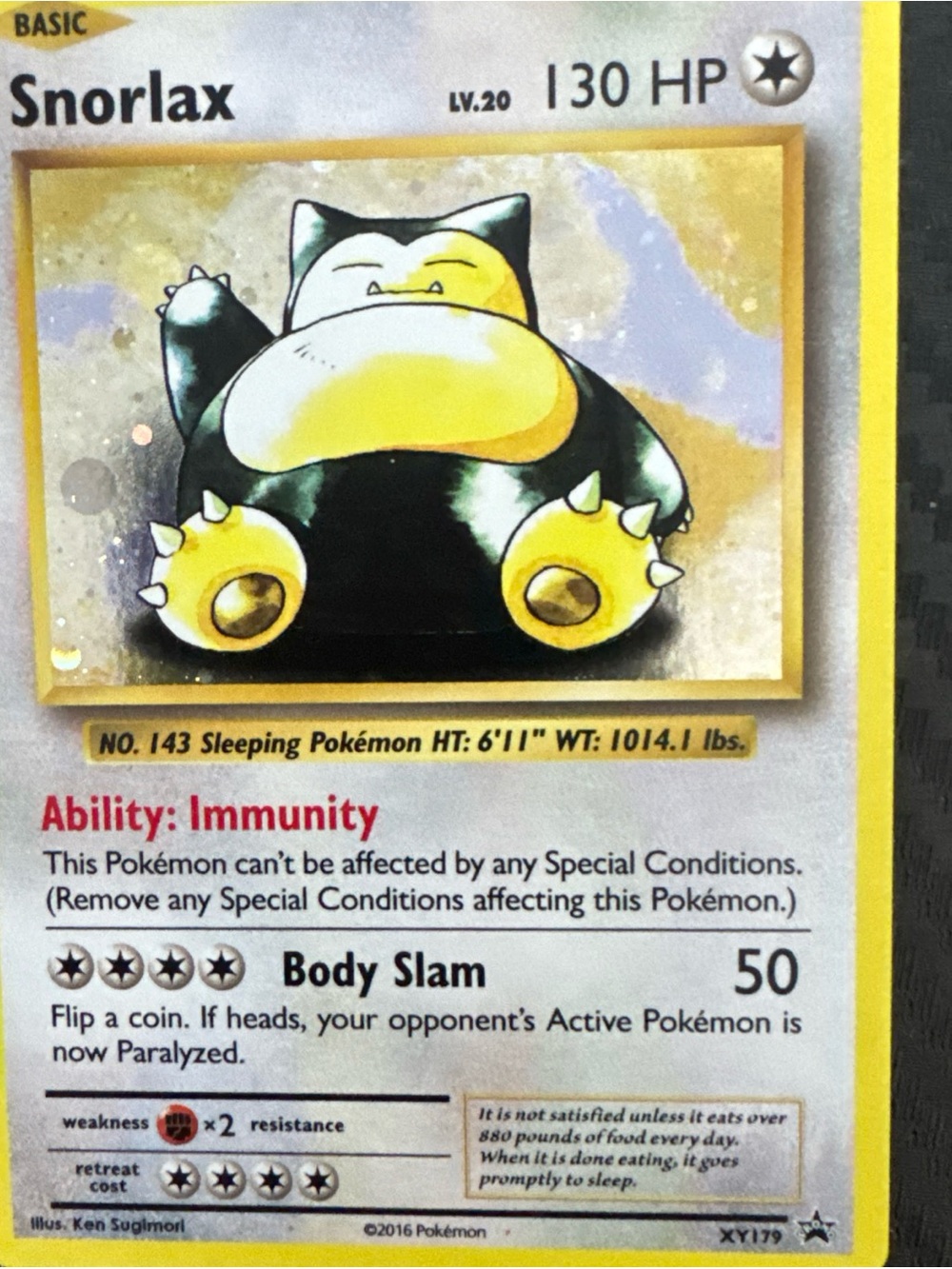 Pokemon Snorlax Card - Yellow, Black
